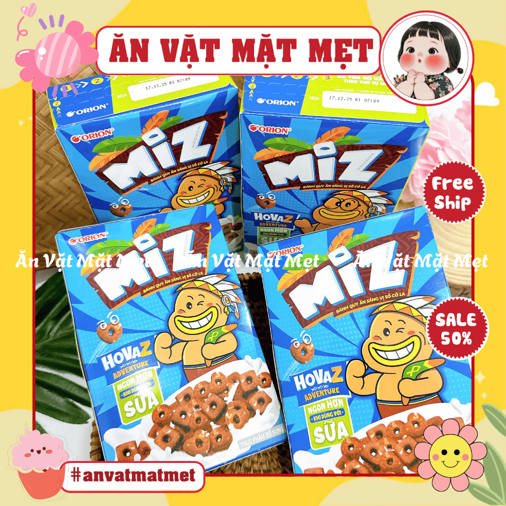 Combo Bánh Quy Socola Miz Orion [Hộp 54g], Bánh Quy Ăn Sáng Orion Toonies