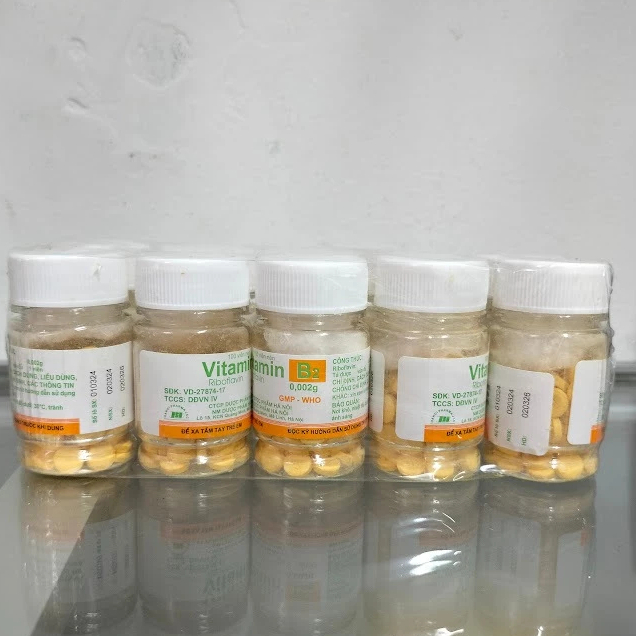 [CHÍNH HÃNG] Combo 10 lọ Vitamin B2 Viên Uống Bổ Sung Vitamin B2 Giúp Mau Lành Da lọ 100 viên
