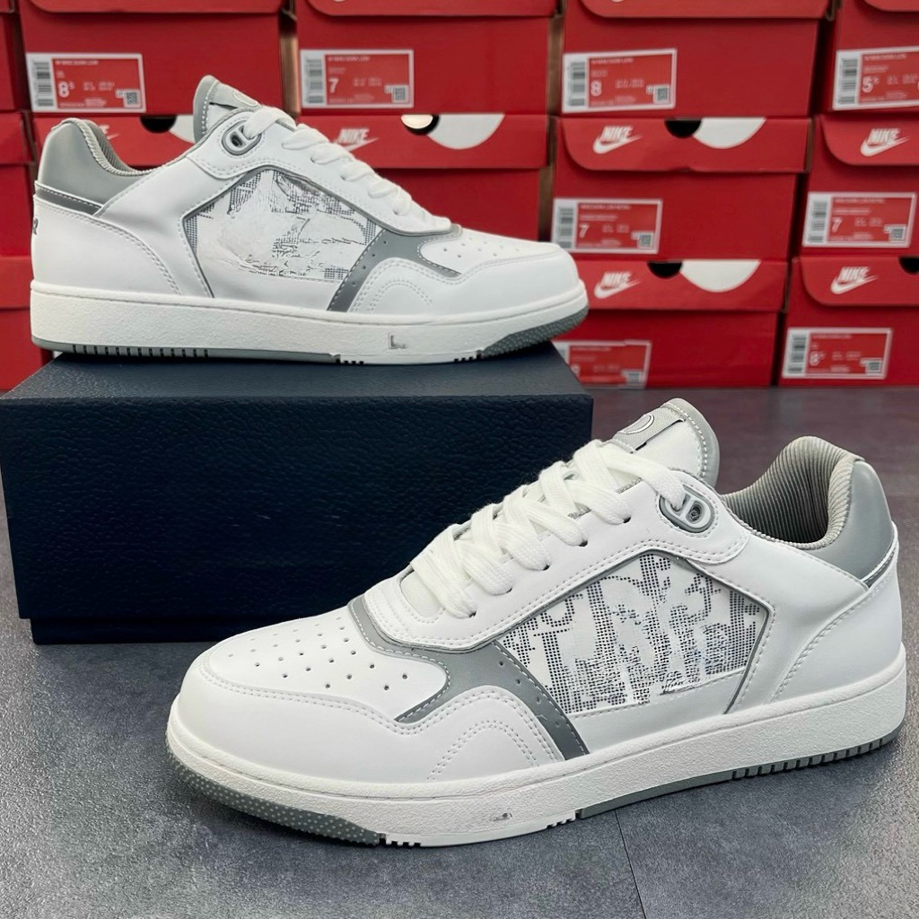 Giày Thể Thao B27 Trắng Xám Nam Nữ Full Bill Box