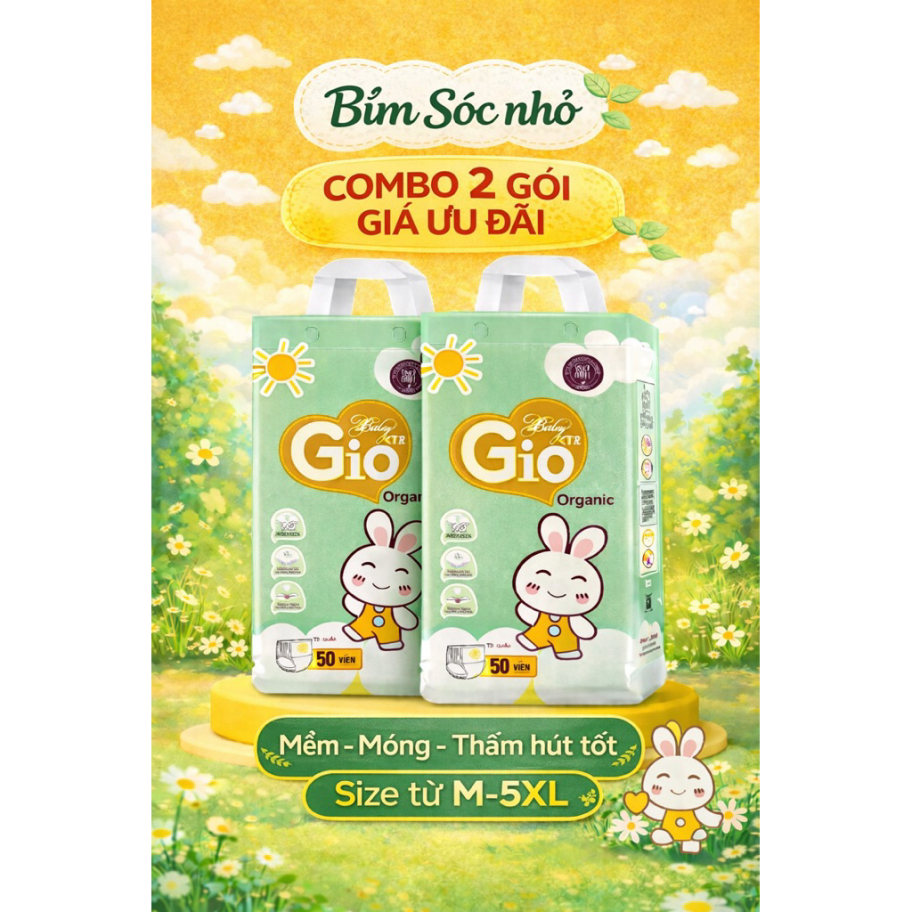 Bỉm / Tã quần Baby Gio êm ái mềm mại cho bé