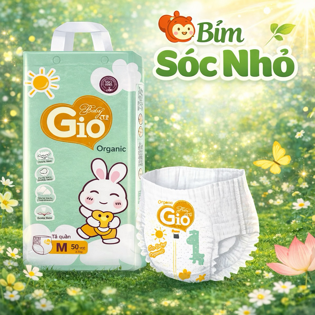 Tã / Bỉm quần Baby Gio êm ái mềm mại cho bé