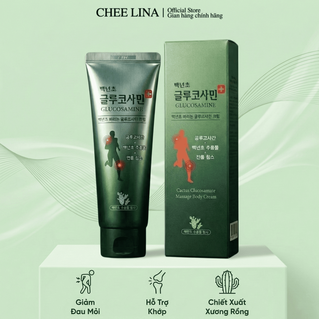 Gel Lạnh Xoa Bóp Cactus Glucosamine Body Cream Thư Giãn Cơ Thể 150ml | Chee Lina Official Store