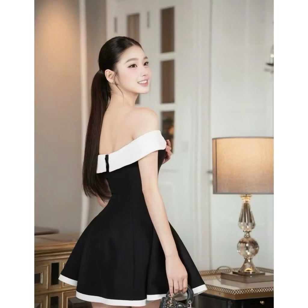 Đầm trễ vai chiết eo tà xòe “TRỄ VAI CÔNG CHÚA ” sang chảnh tôn dáng Faw Dress Cá Boutique | BigBuy360 - bigbuy360.vn