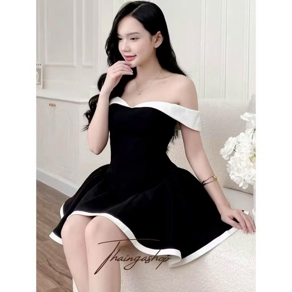 Đầm trễ vai chiết eo tà xòe “TRỄ VAI CÔNG CHÚA ” sang chảnh tôn dáng Faw Dress Cá Boutique | BigBuy360 - bigbuy360.vn