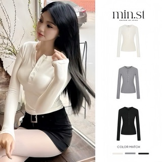 𝐋𝐚𝐜𝐲 𝐭𝐨𝐩 - ÁO TAY DÀI ÔM BODY BASIC CỔ TRÒN CÚC MỞ TÔN DÁNG