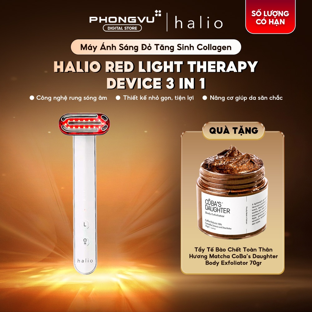 Máy Ánh Sáng Đỏ Tăng Sinh Collagen Halio Red Light Therapy Device 3 In 1 - Bảo hành 12 tháng