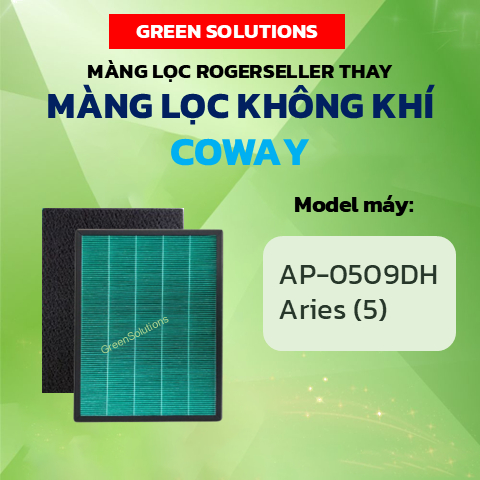 Màng Lọc Rogerseller® tương thích Màng Lọc Không Khí Coway Aires (5) AP-0509DH, Màng Hepa Coway, bộ 