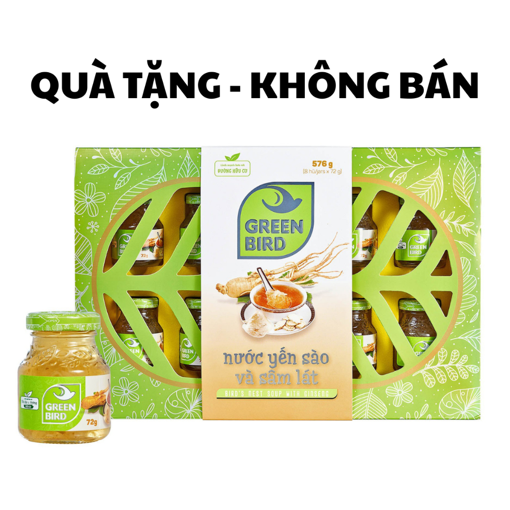 [QUÀ TẶNG - KHÔNG BÁN] Hộp quà 8 hũ Green Bird Sâm lát - 72g [GIFT]