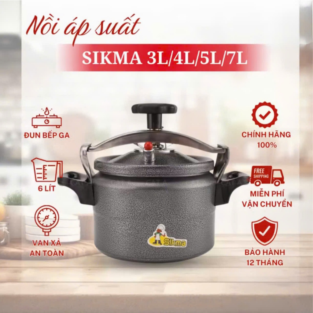 NỒI ÁP SUẤT ĐA NĂNG SIKMA CHÍNH HÃNG , NỒI ÁP XUẤT AN TOÀN DỄ SỬ DỤNG HẦM NHANH.
