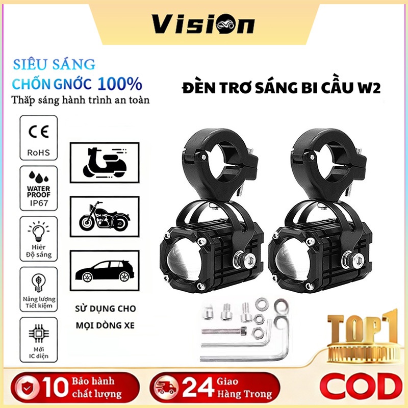 Đèn Trợ Sáng W2 Mini 4 Chế Độ - Giá Thấp, Ship Nhanh Cho Xe Máy/Xe Điện