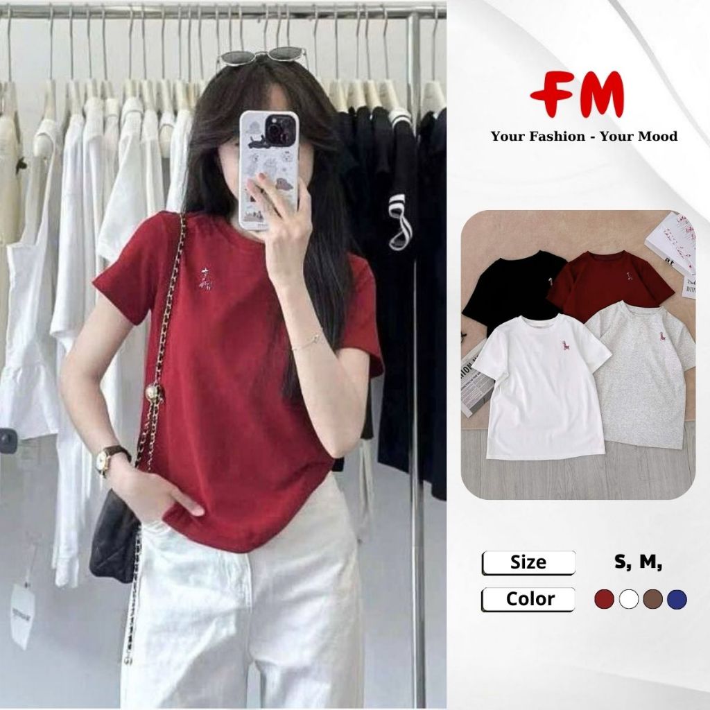 Áo Thun Babytee Nữ FMSTYLE SHOP - Thêu Hươu Cao Cổ Xinh Xắn Dễ Thương, Form Basic 25110714