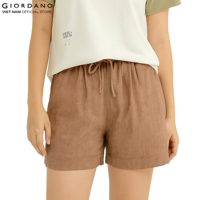 GIORDANO Quần Shorts Linen Nữ 5404209