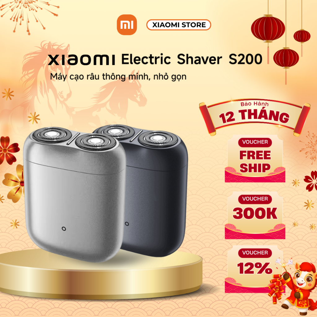 Máy Cạo Râu Xiaomi Electric Shaver S200 - Hỗ trợ cạo khô và ướt - Bảo hành chính hãng 12 tháng