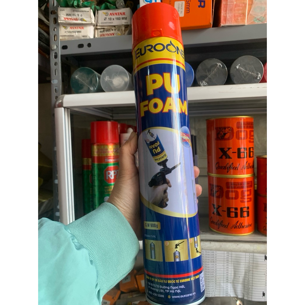 Keo bọt nở EUROONE PU-FOAM 750ML 900g