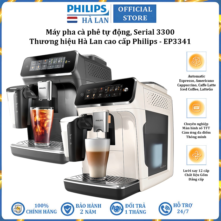 Máy pha cà phê tự động Espresso, Americano, Capuccino, Latte thương hiệu Philips EP3341 Serial 3300 