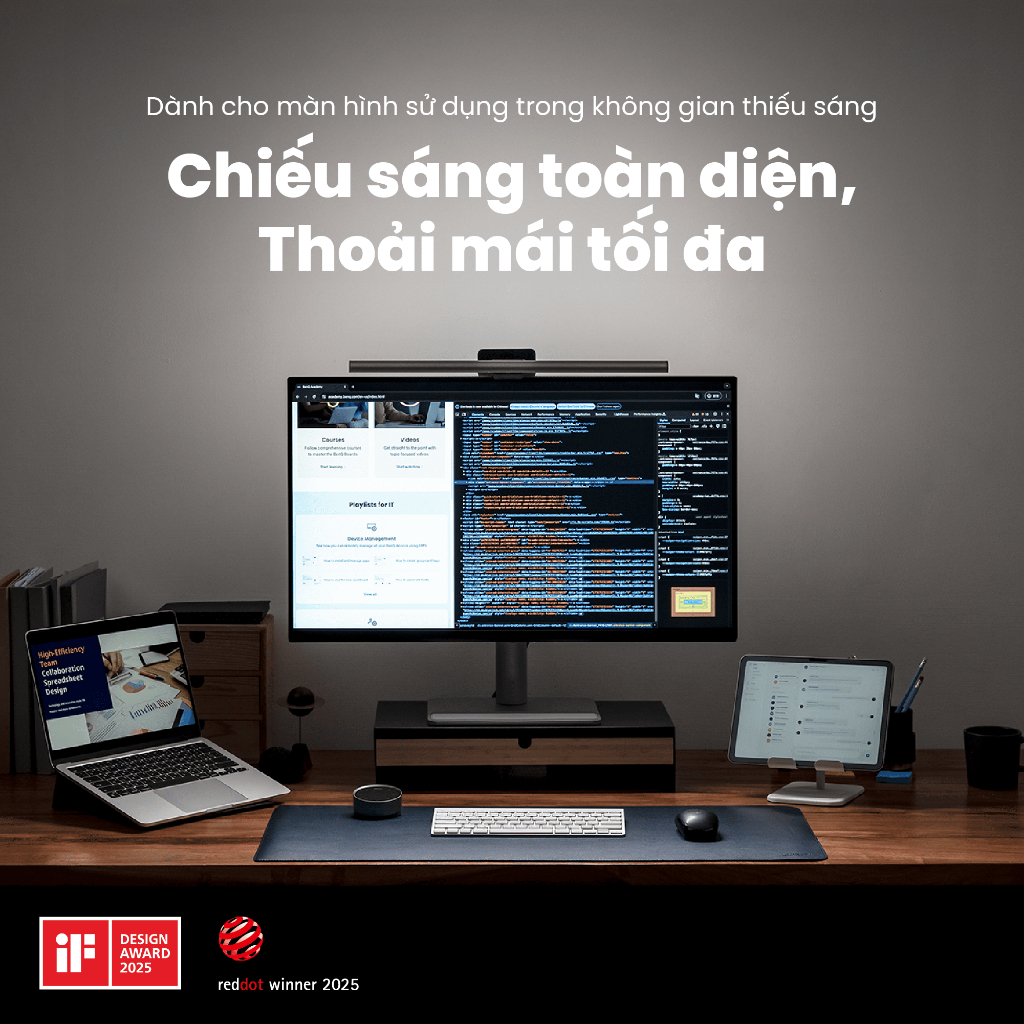 [Mới] Đèn màn hình BenQ ScreenBar Halo 2 _ Điều khiển không dây | Tự động điều chỉnh và tắt mở | Đèn bàn | Đèn nền | BigBuy360 - bigbuy360.vn
