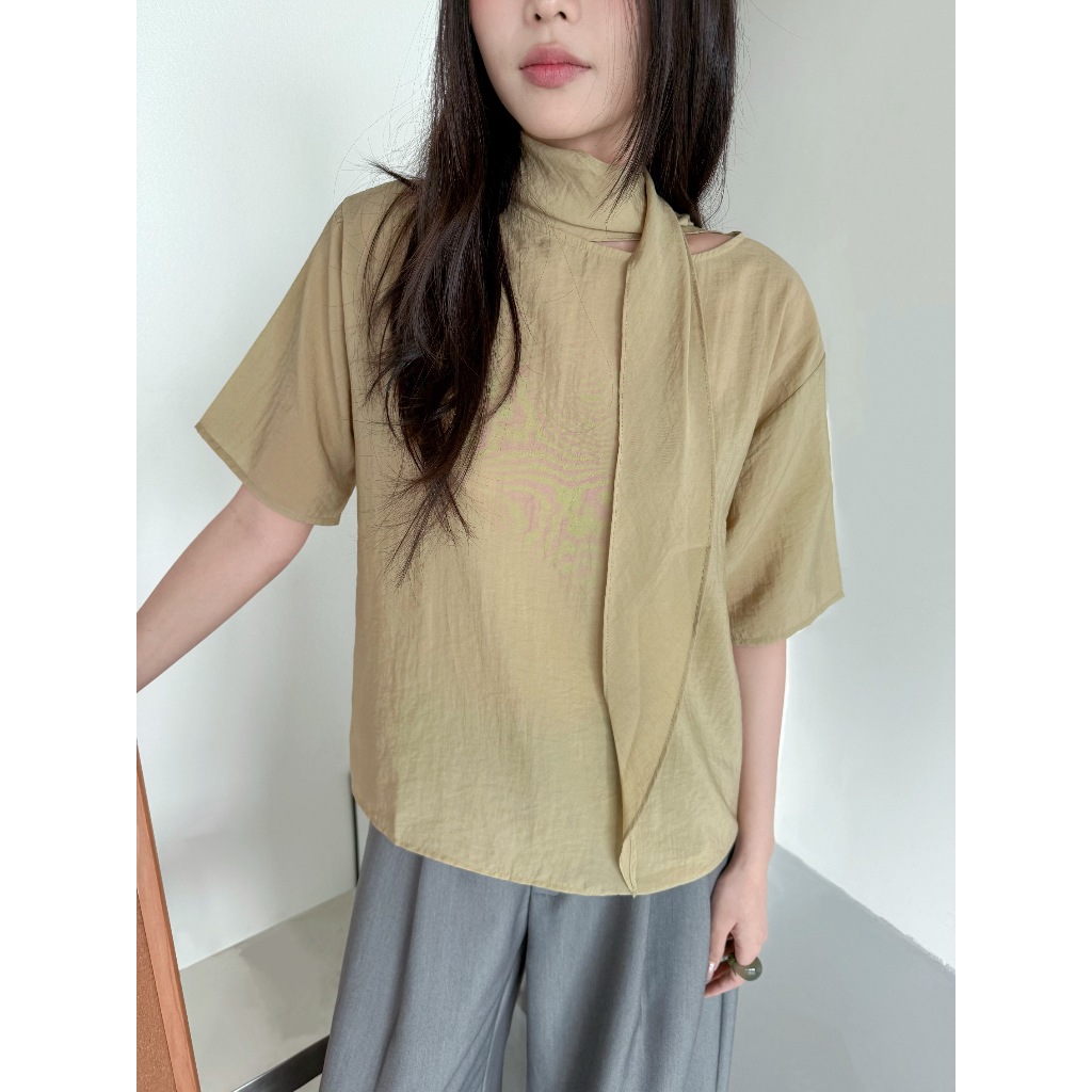 Áo tơ hàn tay ngắn dây cổ hàn 𝐒𝐎𝐌𝐒 | 𝐂𝐚𝐫𝐞𝐬 𝐓𝐨𝐩