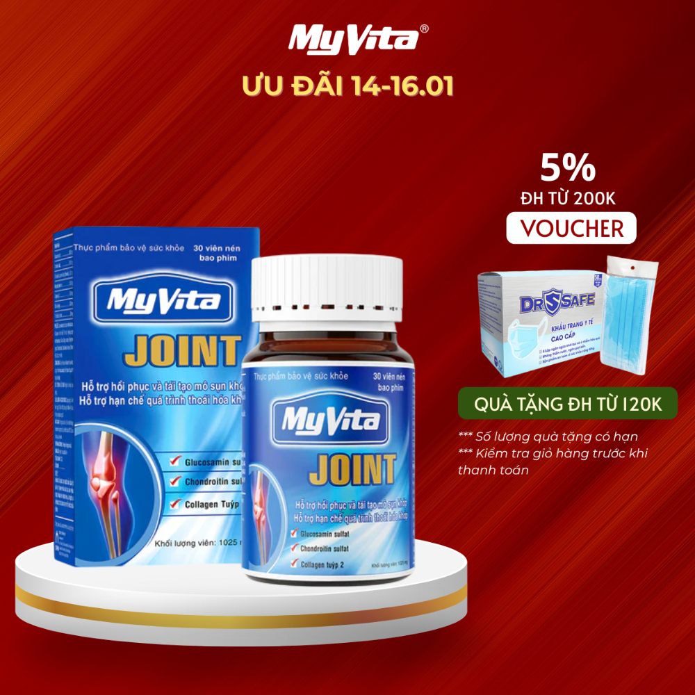 [DATE 5.2026] Viên uống xương khớp TPBVSK MyVita Joint phục hồi và tái tạo mô sụn khớp hộp 30 viên