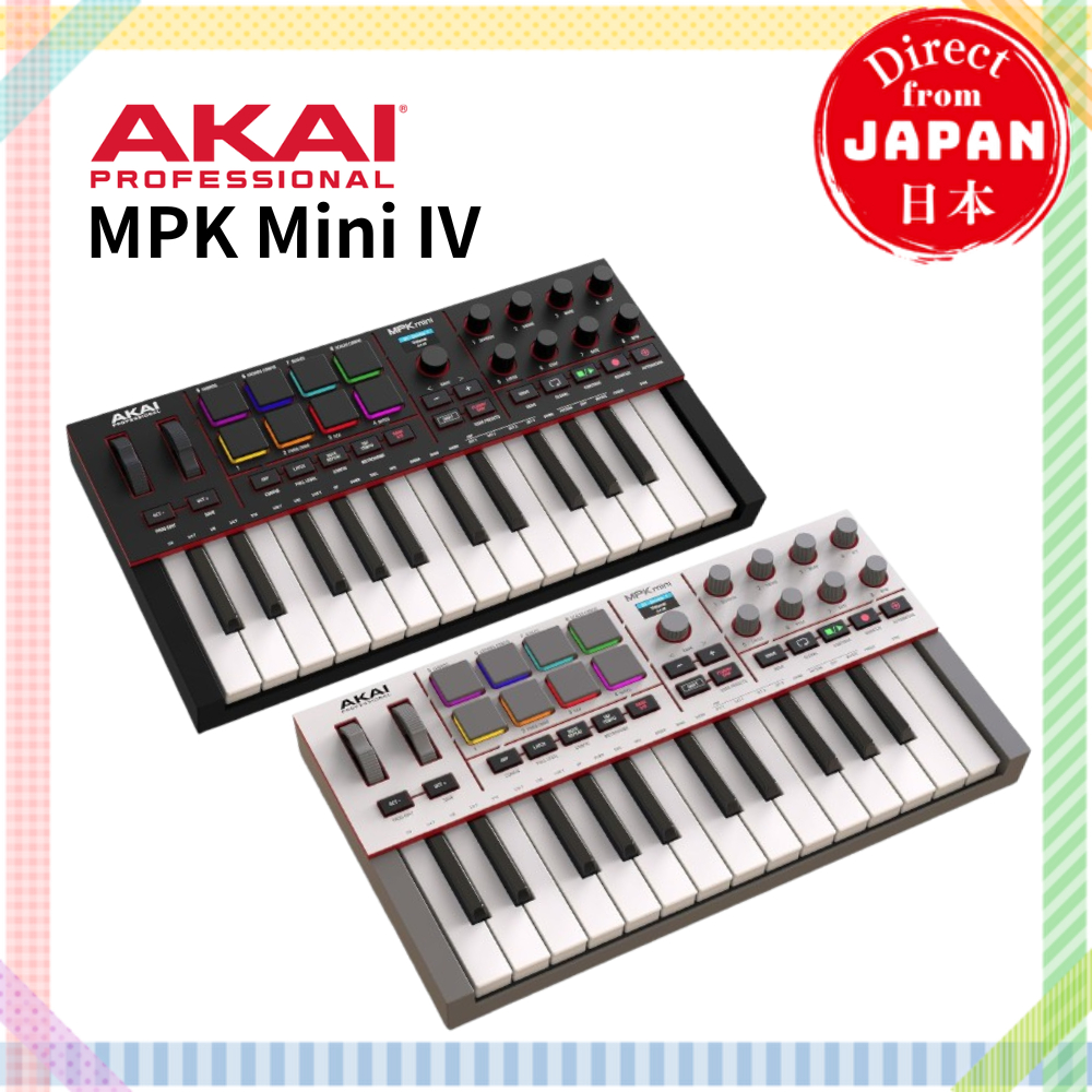 Akai Professional MPK Mini IV / Bộ điều khiển MIDI nhỏ gọn / Bộ điều khiển bàn phím 【Trực tiếp từ Nh
