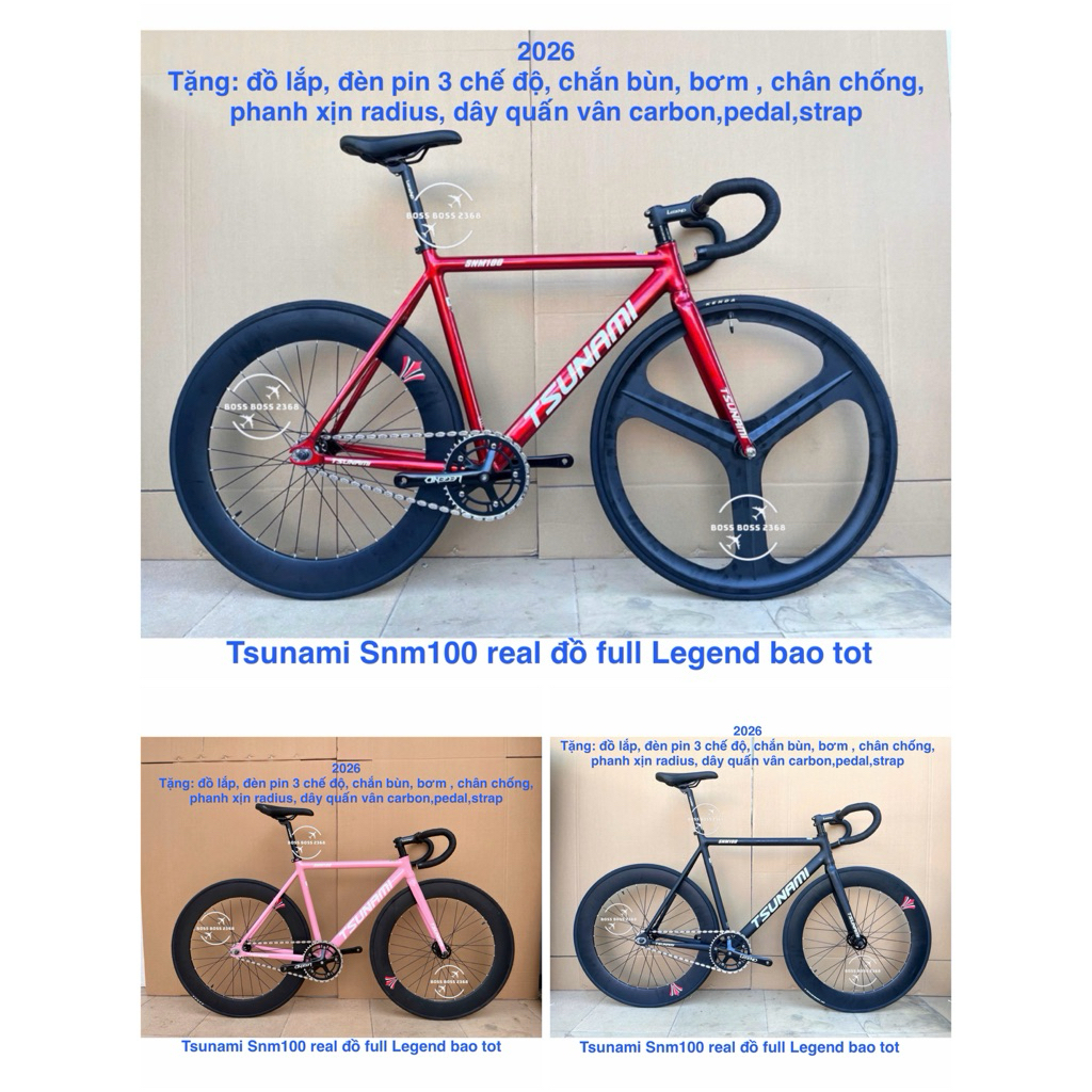 xe fixed gear Tsunami snm100 real full Legend ( tặng nhiều đồ)