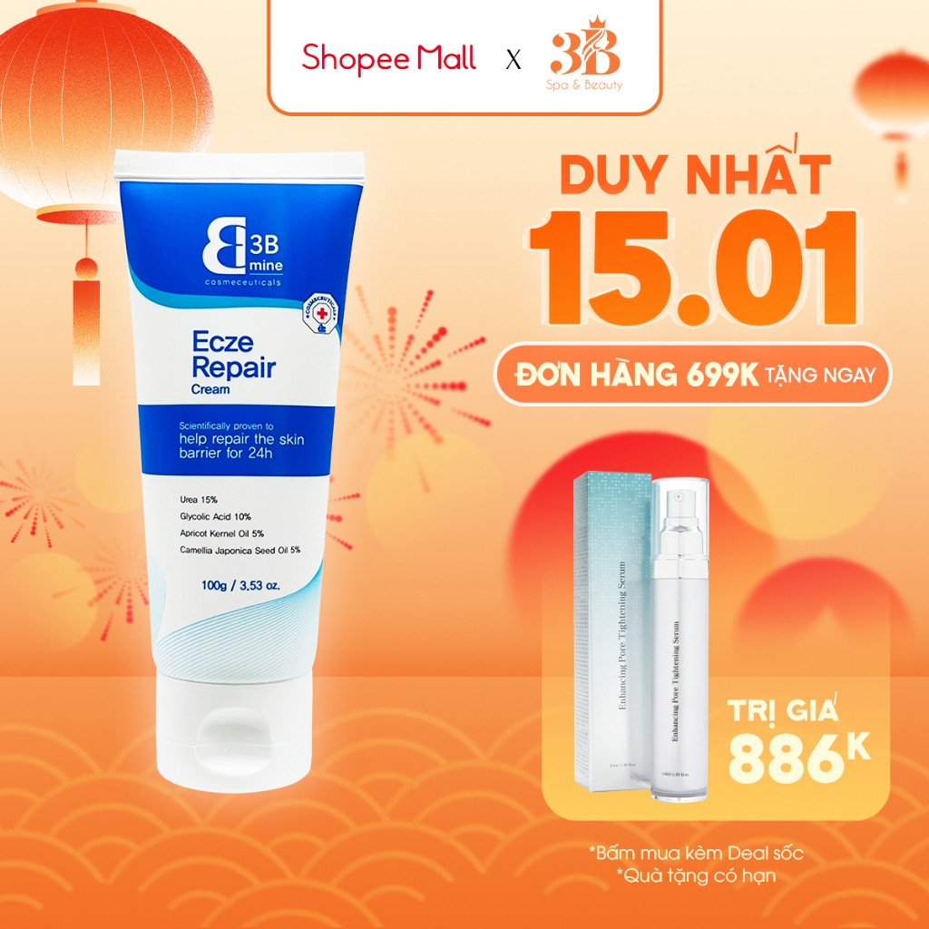Kem Dưỡng Ẩm Chuyên Sâu Cho Da Rất Khô Và Viêm Da Cơ Địa 3Bmine Ecze Repair Cream 100G 3B03