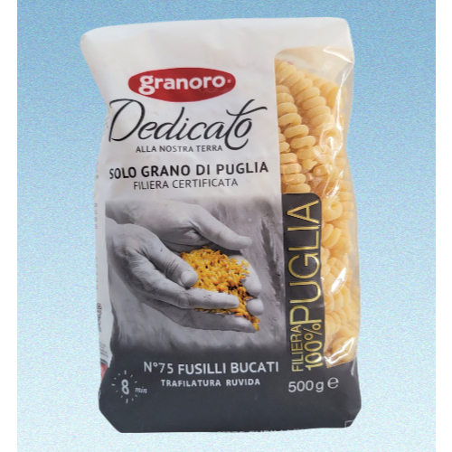 GRANORO (gói 500g / N75) NUI XOẮN LÕI RỖNG Ý Delicato Fusilli Bucati Pasta
