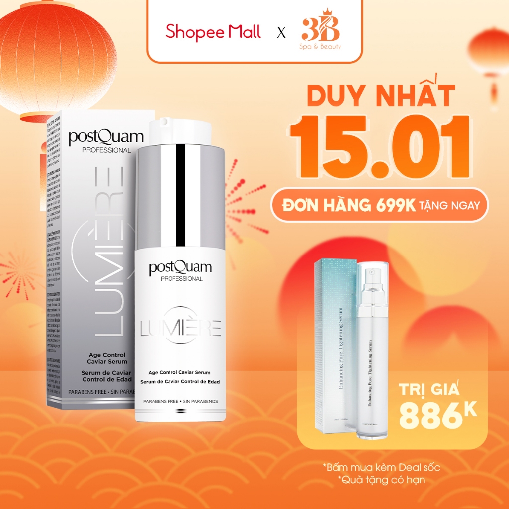 Tinh Chất Dưỡng Serum Cấp Ẩm Và Làm Sáng Da POSTQUAM Lumiere Age Control Caviar Serum  30ml Q28
