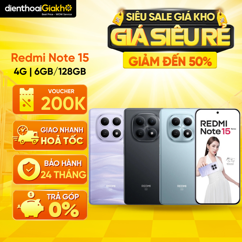 Điện Thoại Xiaomi Note 15 4G (6GB/128GB | 8GB/128GB), Bảo Hành Điện Tử 18 Tháng