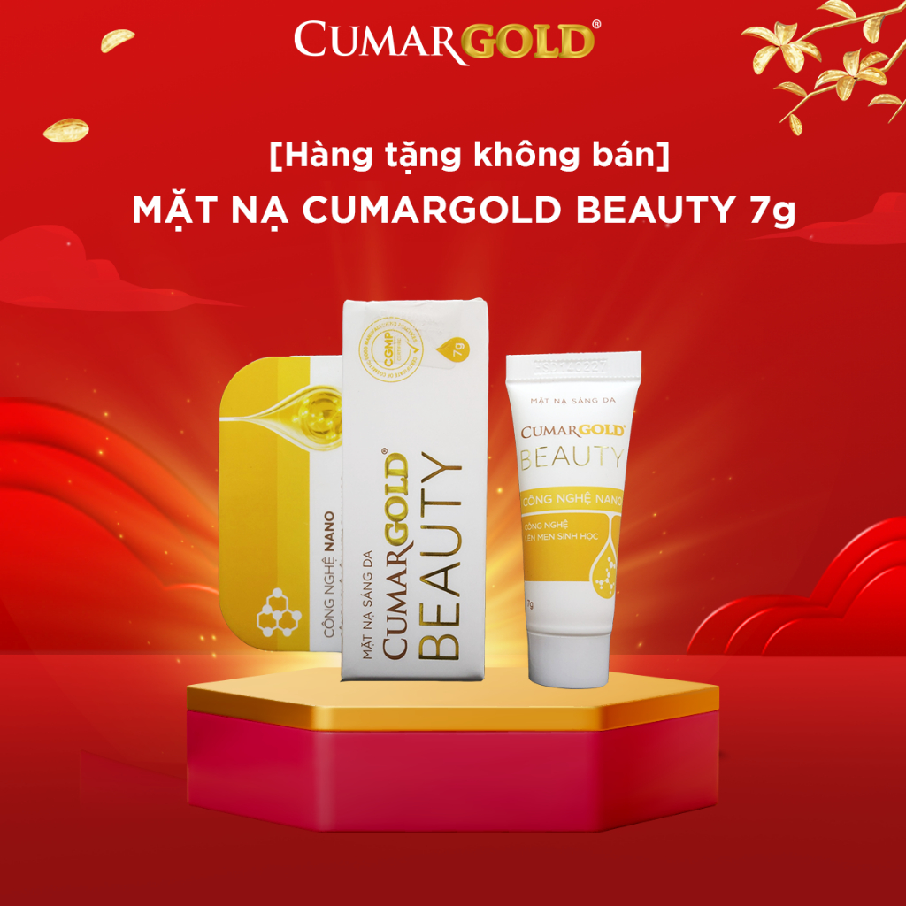 [Hàng tặng không bán] Mặt nạ CumarGold Beauty 7g góp phần giúp da căng mịn, trắng sáng, mờ thâm nám 