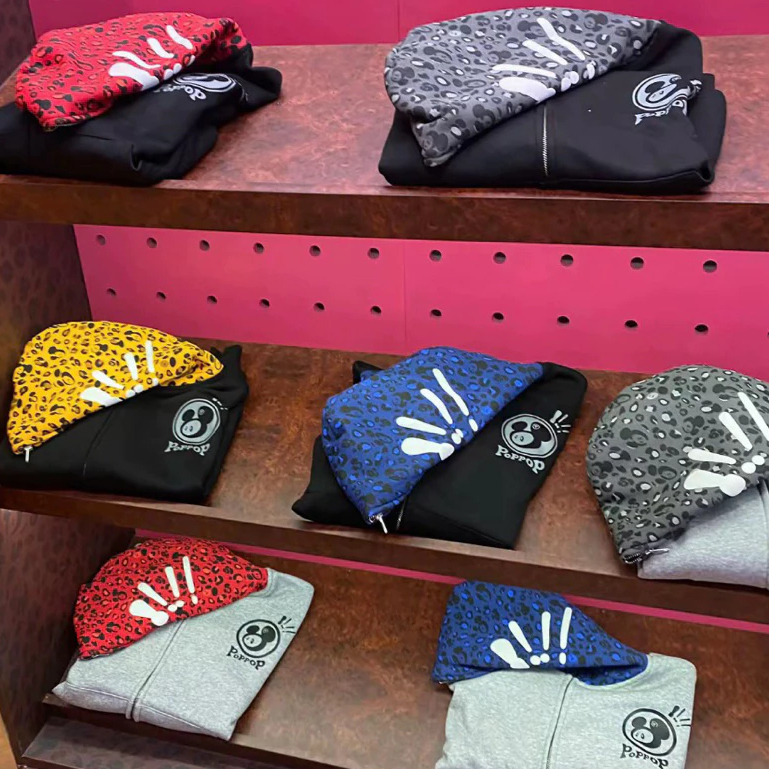 [HÌNH THẬT]Áo Khoác Hoodie Zip Poppop Phối Nón In Kéo Lụa Vải NỈ CHÂN CUA Unisex Full Tag Mạc Zip