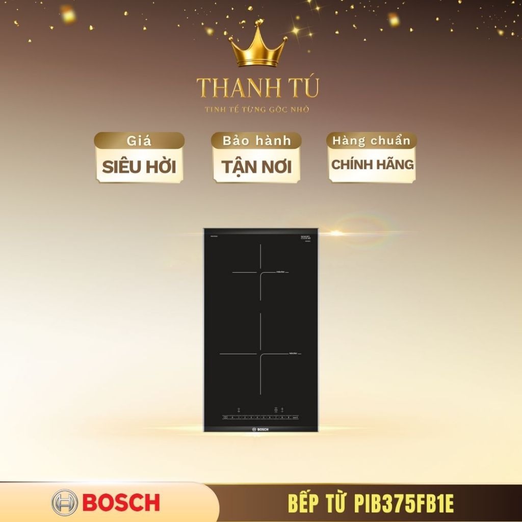 Bếp Từ Domino Bosch PIB375FB1E Series 6 – 2 Vùng Nấu Cảm Ứng, Thiết Kế 30 cm