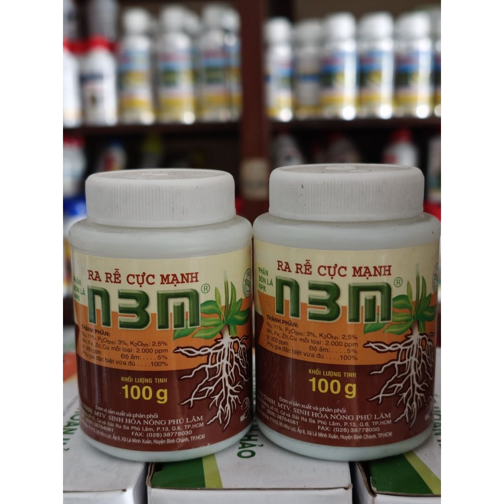 PHÂN BÓN LÁ N3M CHÍNH HÃNG PHÚ LÂM LON 100GR - RA RỄ, CHIẾT CÀNH...