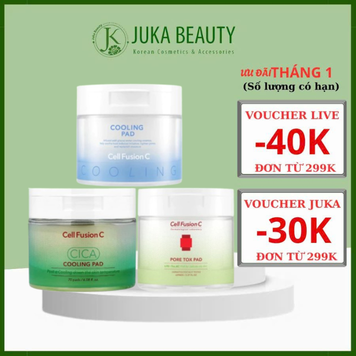 Toner Pad hạ nhiệt, làm dịu, thu nhỏ lcl Cell Fusion C Cooling Pad/ CICA Cooling Pad/ PORE TOX Pad