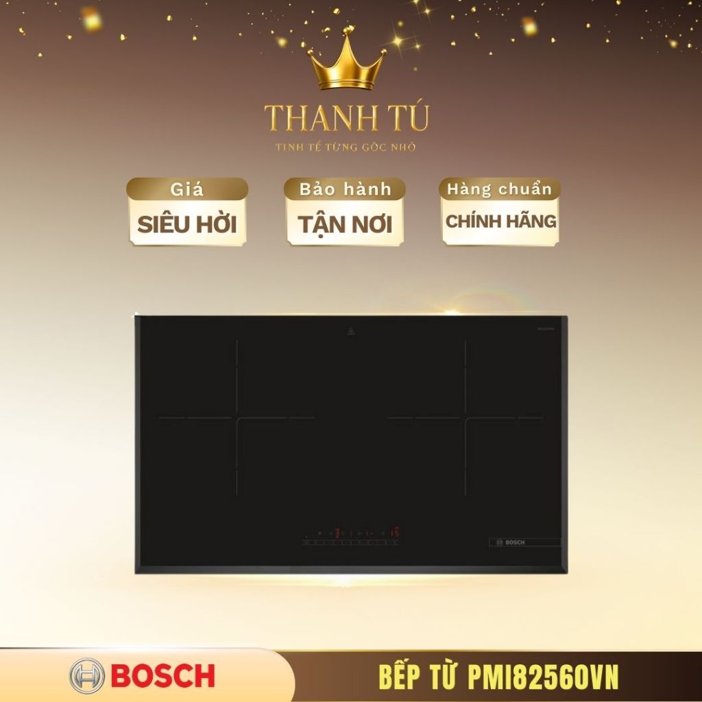 Bếp Từ Đôi Bosch PMI82560VN Series 6 Không Viền – 78 cm Đôi Vùng Nấu Mạnh Mẽ