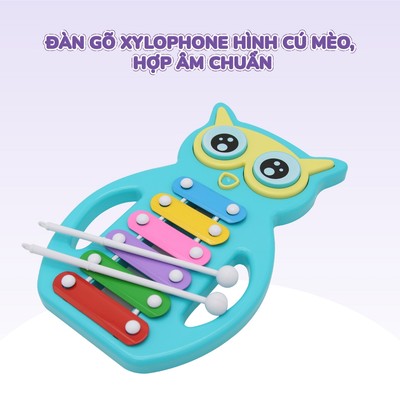 Đàn gõ Xylophone cho bé hình cú mèo đáng yêu Toyshouse- Dụng cụ phát triển năng khiếu C601