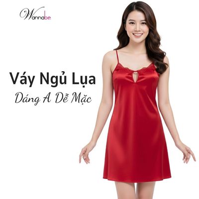 Đầm ngủ 2 dây Wannabe váy ngủ lụa mềm mịn phối ren tinh xảo, thiết kế đơn giản mà cuốn hút DN113