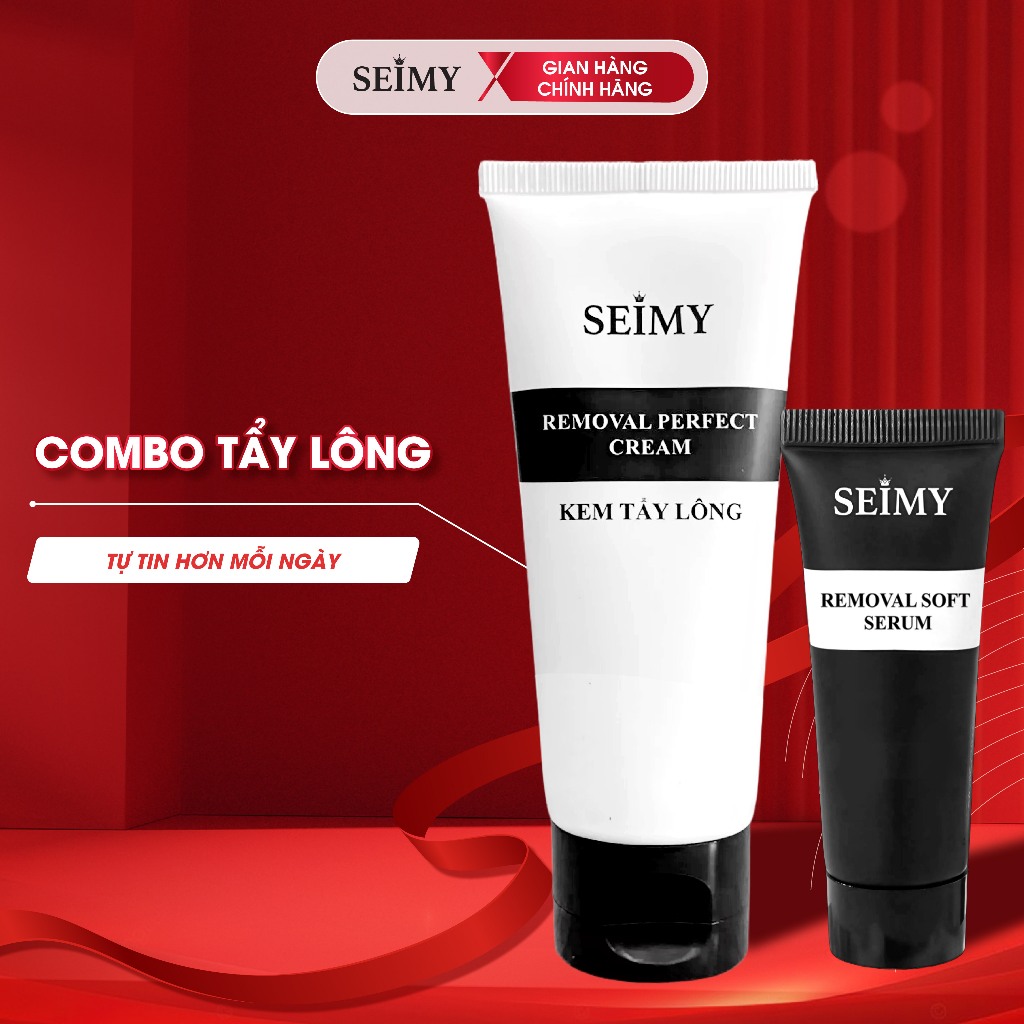 Combo Kem Tẩy Lông Seimy Kèm Serum Tẩy Lông 20ml - Tẩy lông vùng nách, tay chân, bikini