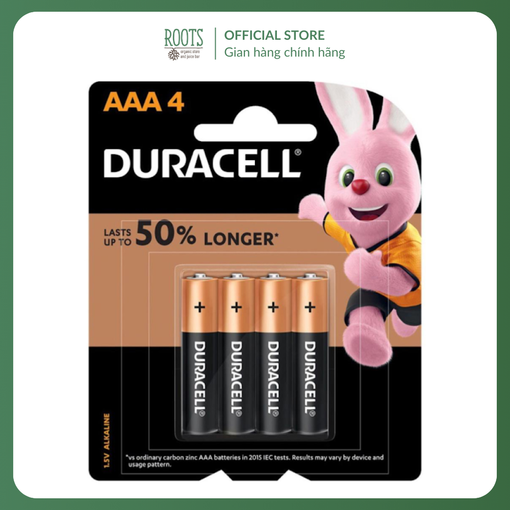 (Ship hỏa tốc) DURACELL - Pin AAA, 50% Longer Lasting AAA Battery, 1.5V Alkaline, 4 Cục