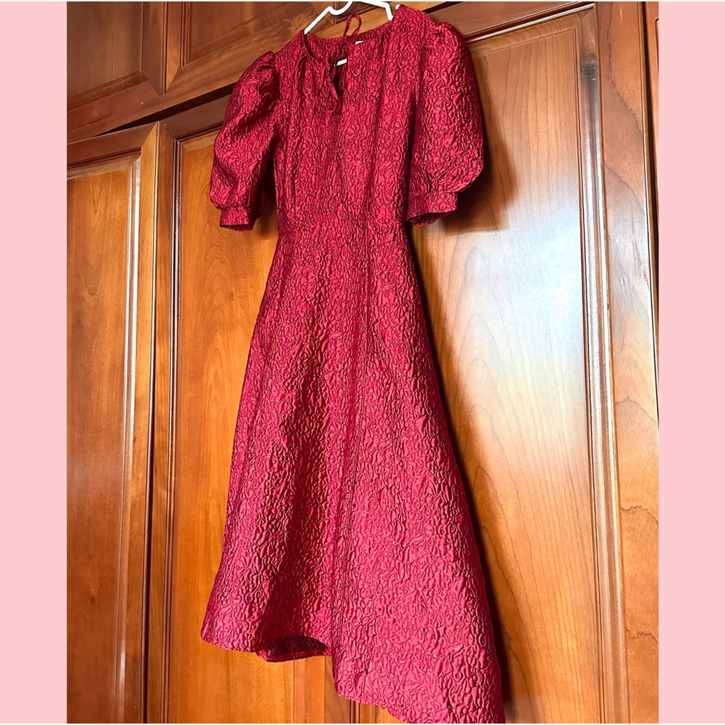 2hand Pass Thanh lý đầm đi tiệc COSY đầm đỏ gấm nhẹ nhàng tiểu thư siêu xinh coquette thanh lí váy d