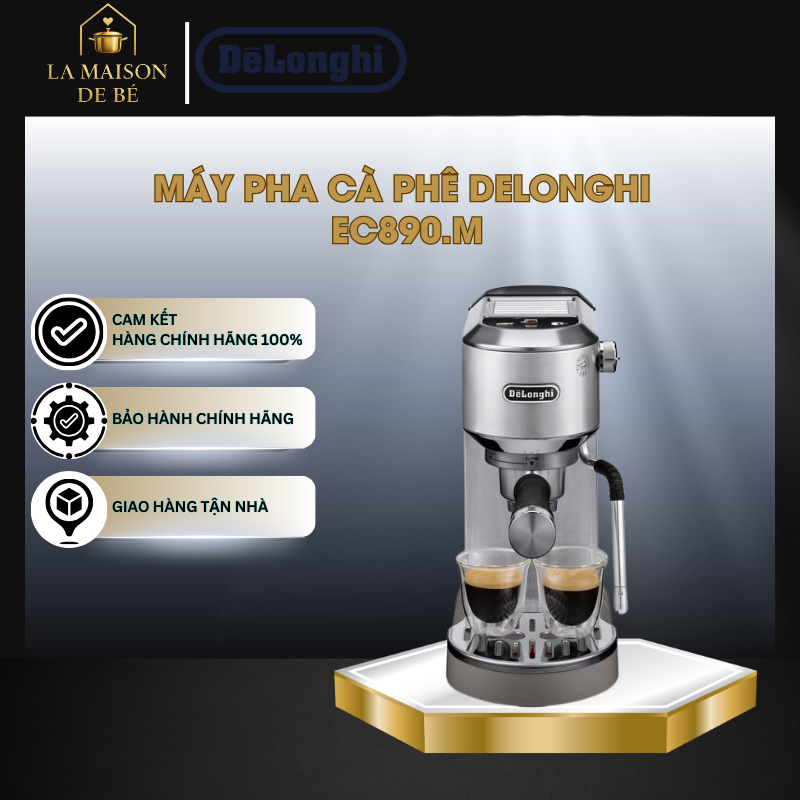 Máy Pha Cà Phê DeLonghi EC890 – Công Suất 1450W – Vòi Đánh Sữa 2 Chế Độ – LMS