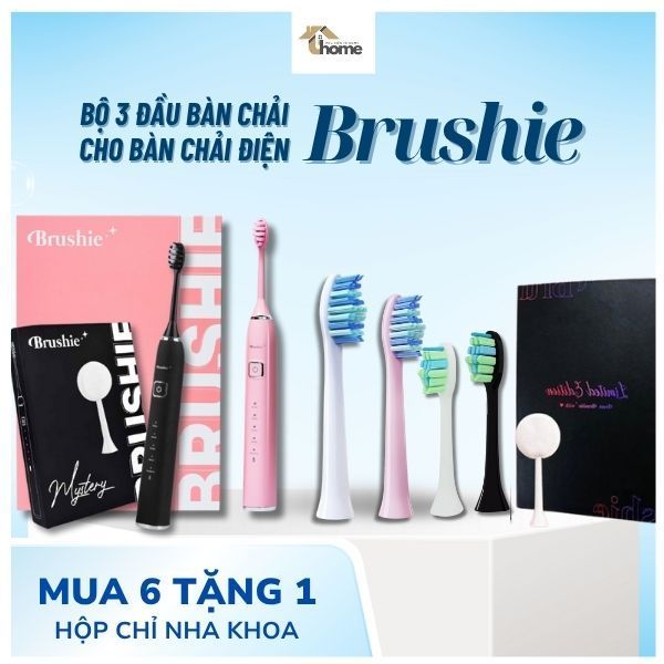 Set 3 đầu bàn chải Brushie, Ultra Plus, Pro Max bàn chải đánh răng điện, lông mềm