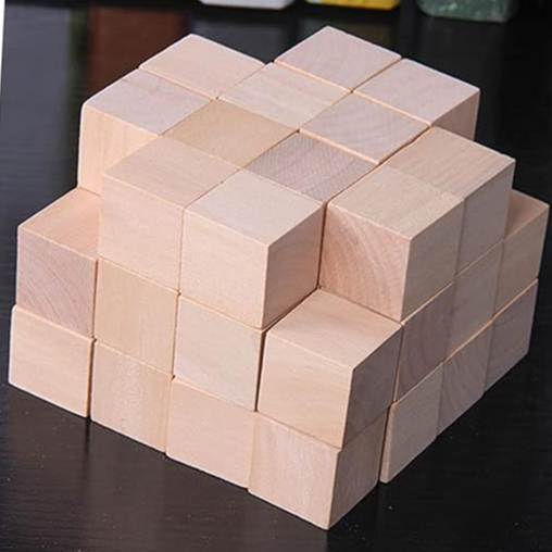 Combo 20 Khối gỗ lập phương 3cm, khối vuông xếp chồng và làm đồ thủ công DIY, đồ chơi gỗ xây dựng, k