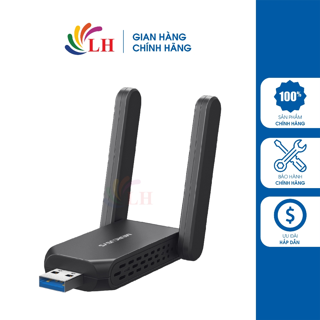 USB Wifi Mercusys AX1800 Dual Band High Gain Wireless MA72XH - Hàng chính hãng