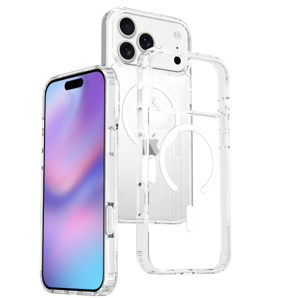 1pc Strong Magnetic Shockproof Transparent Case, Minimalist Anti-Drop Cover for iPhone 17 Pro Max