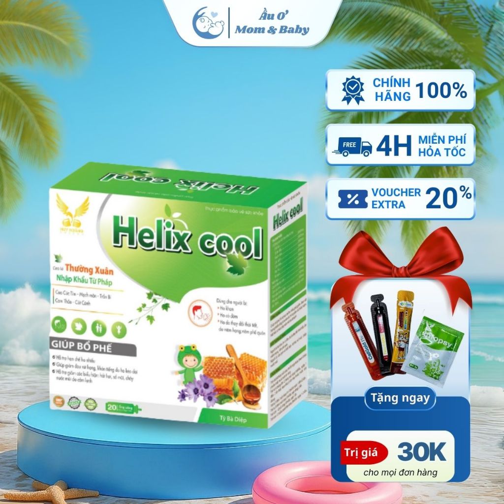 [SIÊU RẺ + QUÀ 30K] Siro thảo dược Helix Cool giúp hỗ trợ giảm ho, sổ mũi (Hộp 20 ống x 10ml)