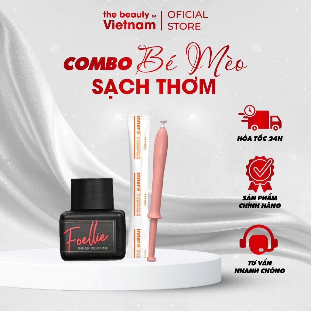Combo Bé Mèo Sạch Thơm Nước Hoa Foellie Bijou Đen + Inner Gel Hàn Quốc