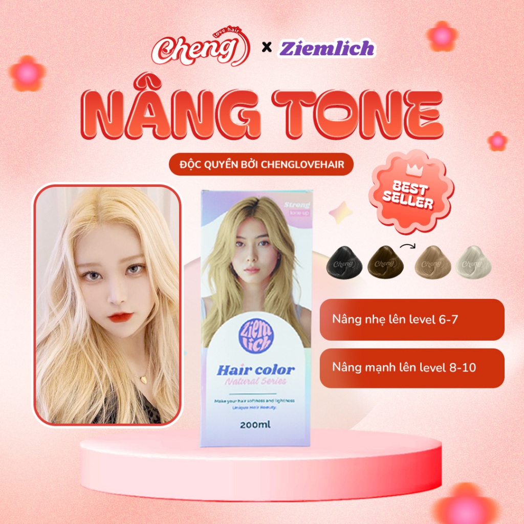 Combo Thuốc NÂNG TONE Tóc + Trợ Oxy + Túi Dụng Cụ Nhuộm | Nâng Tông Sáng, Nhuộm Tóc Chuẩn Màu Ziemlich | Chenglovehair