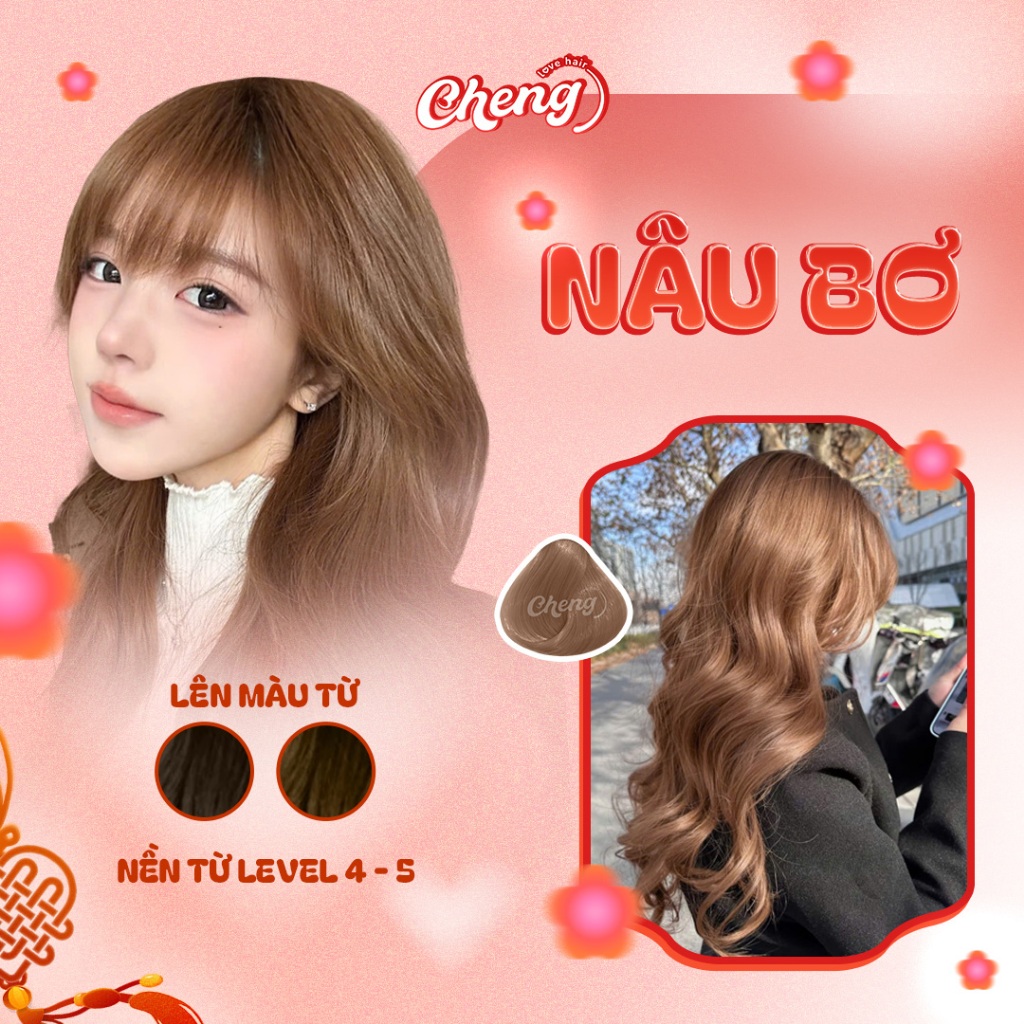 Thuốc Nhuộm Tóc Màu NÂU CARAMEL - NÂU BƠ Không Tẩy | Chenglovehair, Chenglovehairs