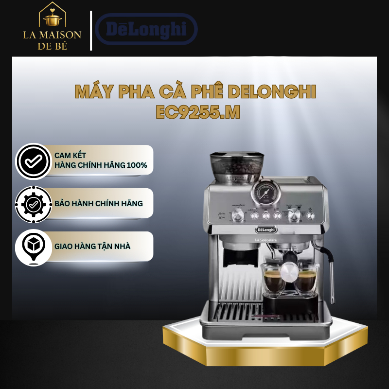 Máy Pha Cà Phê DeLonghi EC9255.M – 8 Chế Độ Xay – Thân Máy Thép Không Gỉ - LMS