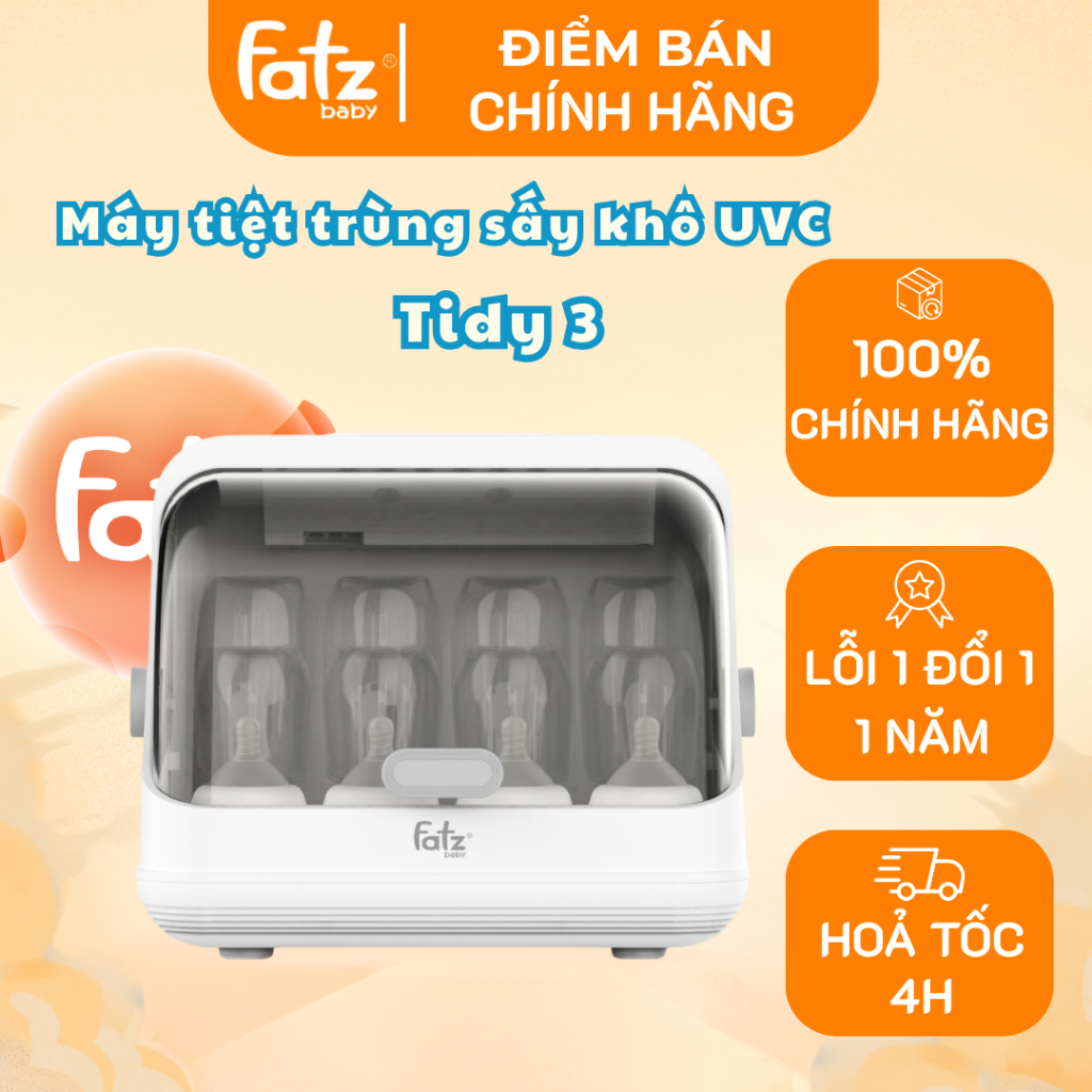 Máy Úp Bình, Tiệt Trùng UVC, Sấy Khô Và Bảo Quản Tidy 3 Fatz baby - Làm Sữa Chua
